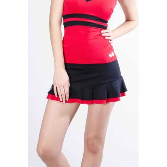 Falda A Dos Manos París Negro Rojo